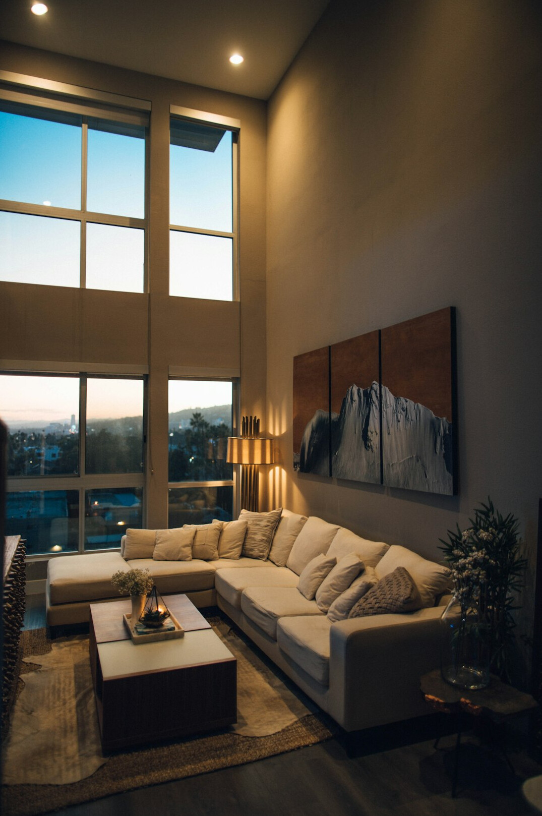 luxury living room with modern furniture