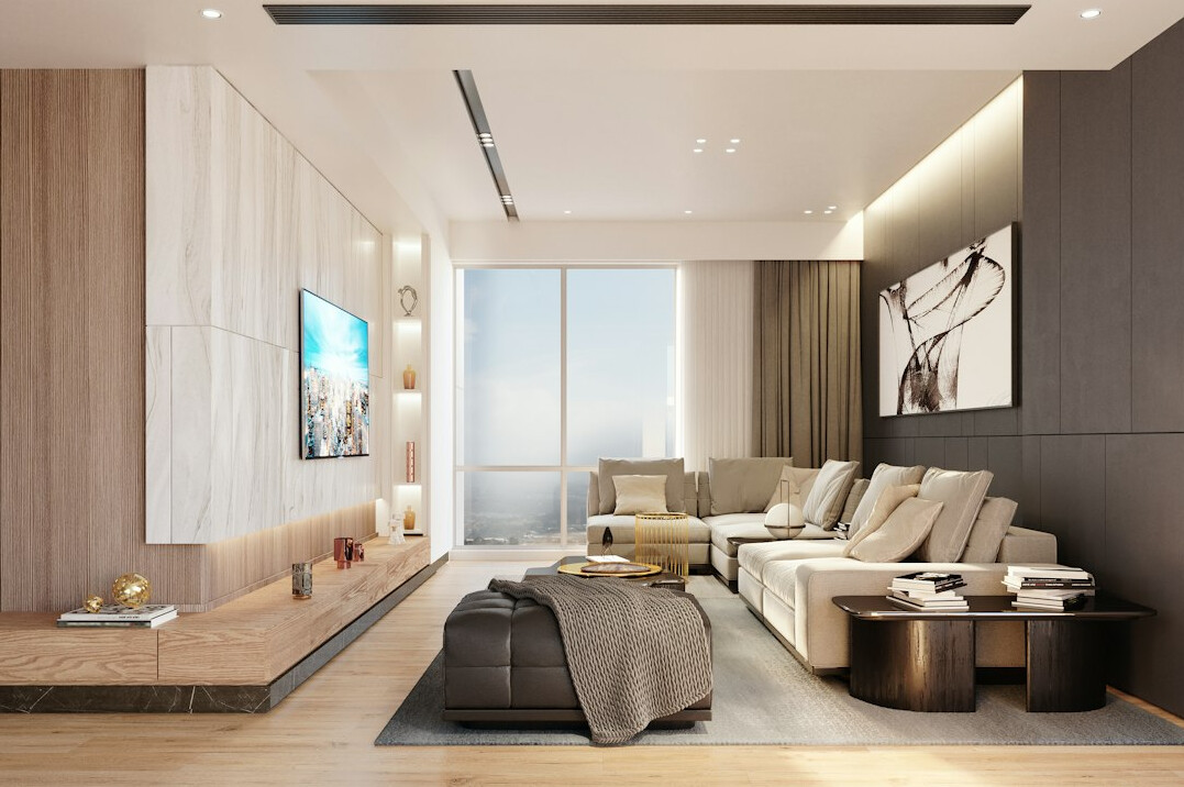 luxury living room with modern furniture
