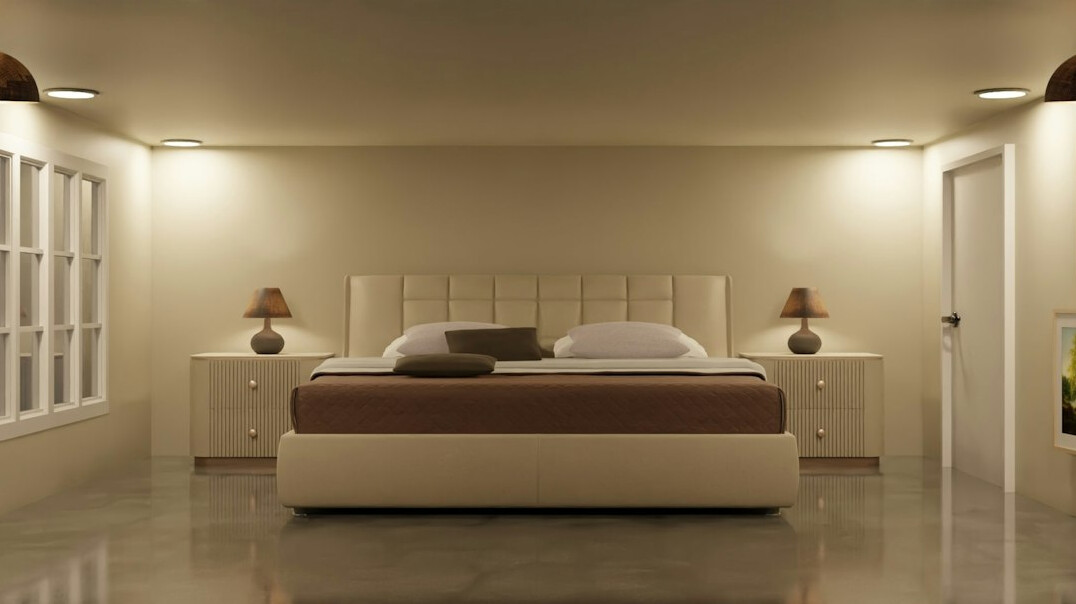 serene bedroom with large bed